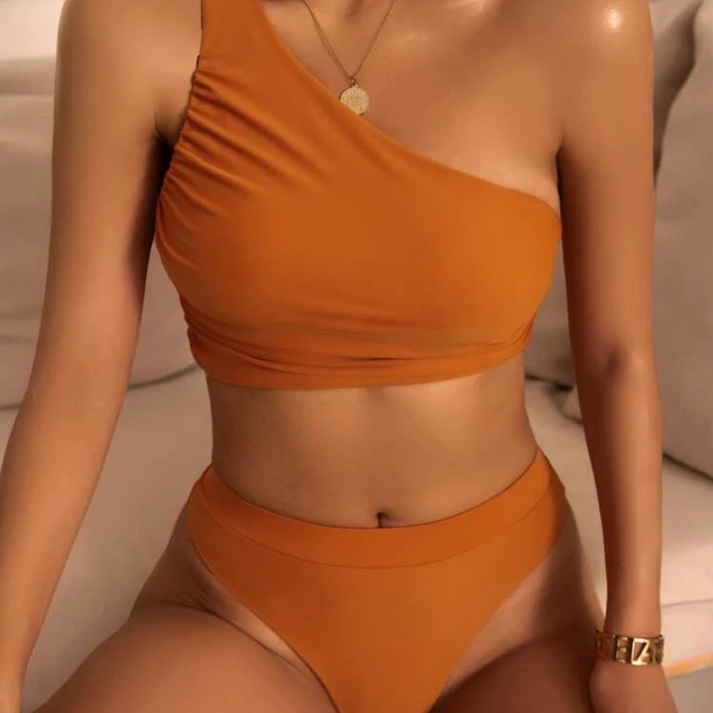 One shoulder high waisted bikini